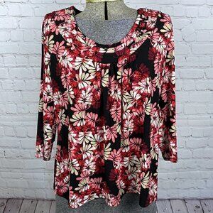 LIKE NEW East 5th Pink & Red Floral Top PXL